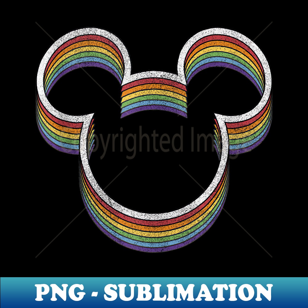 Disney Mickey And Friends Rainbow Ears - Elegant Sublimation PNG Download