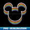 Disney Mickey And Friends Rainbow Ears - Elegant Sublimation PNG Download