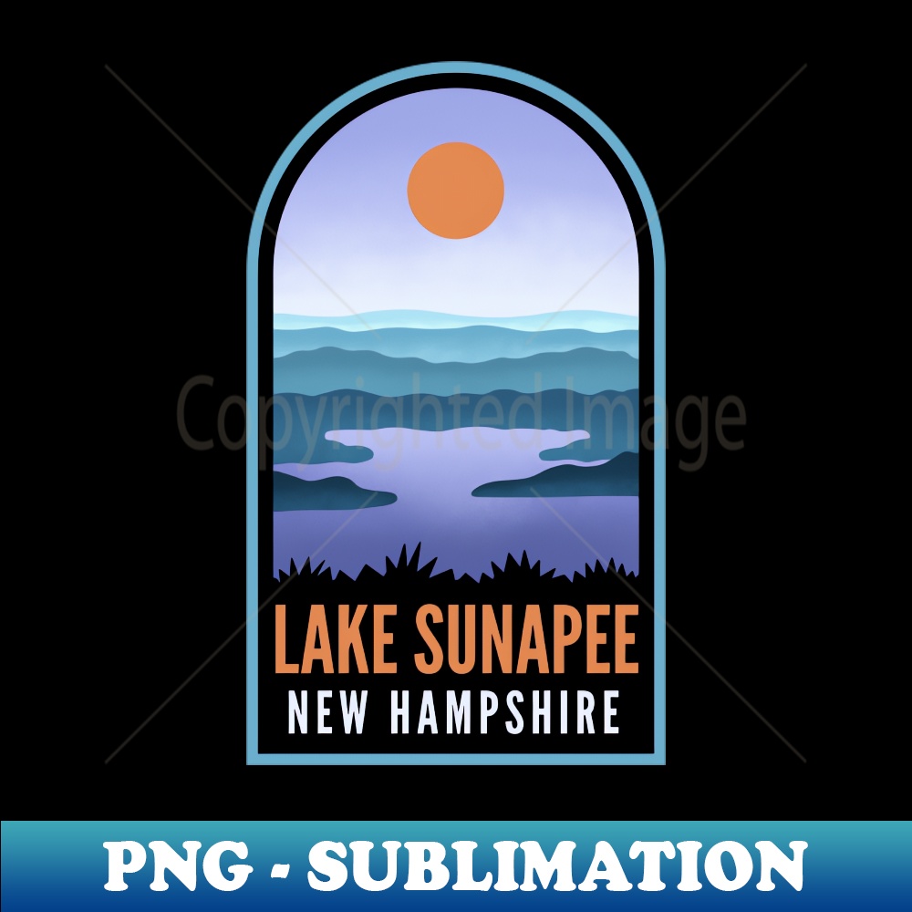 Lake Sunapee Retro Landscape - PNG Transparent Sublimation File
