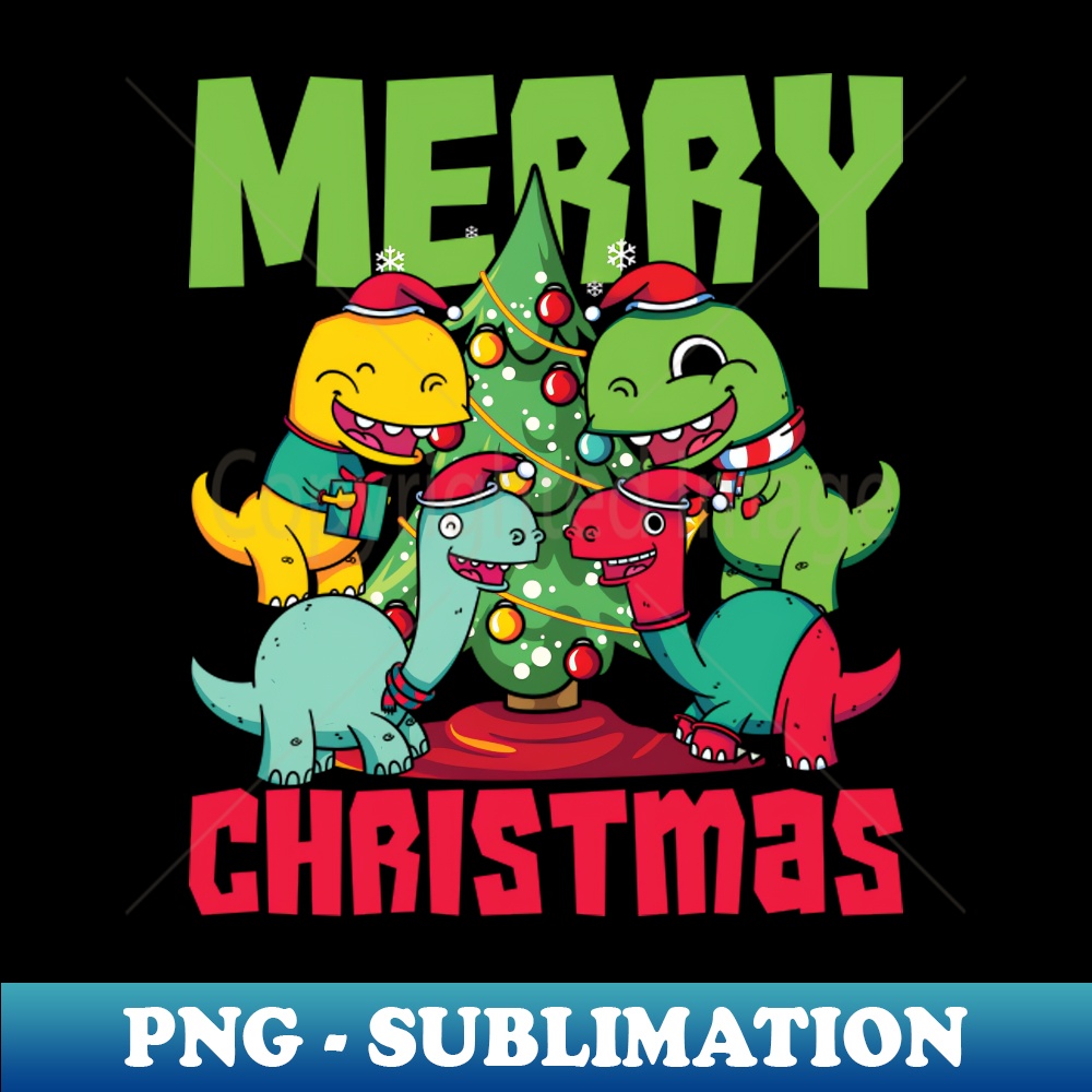 Xmas Trex Dinosaur Merry Christmas - Premium Sublimation Digital Download