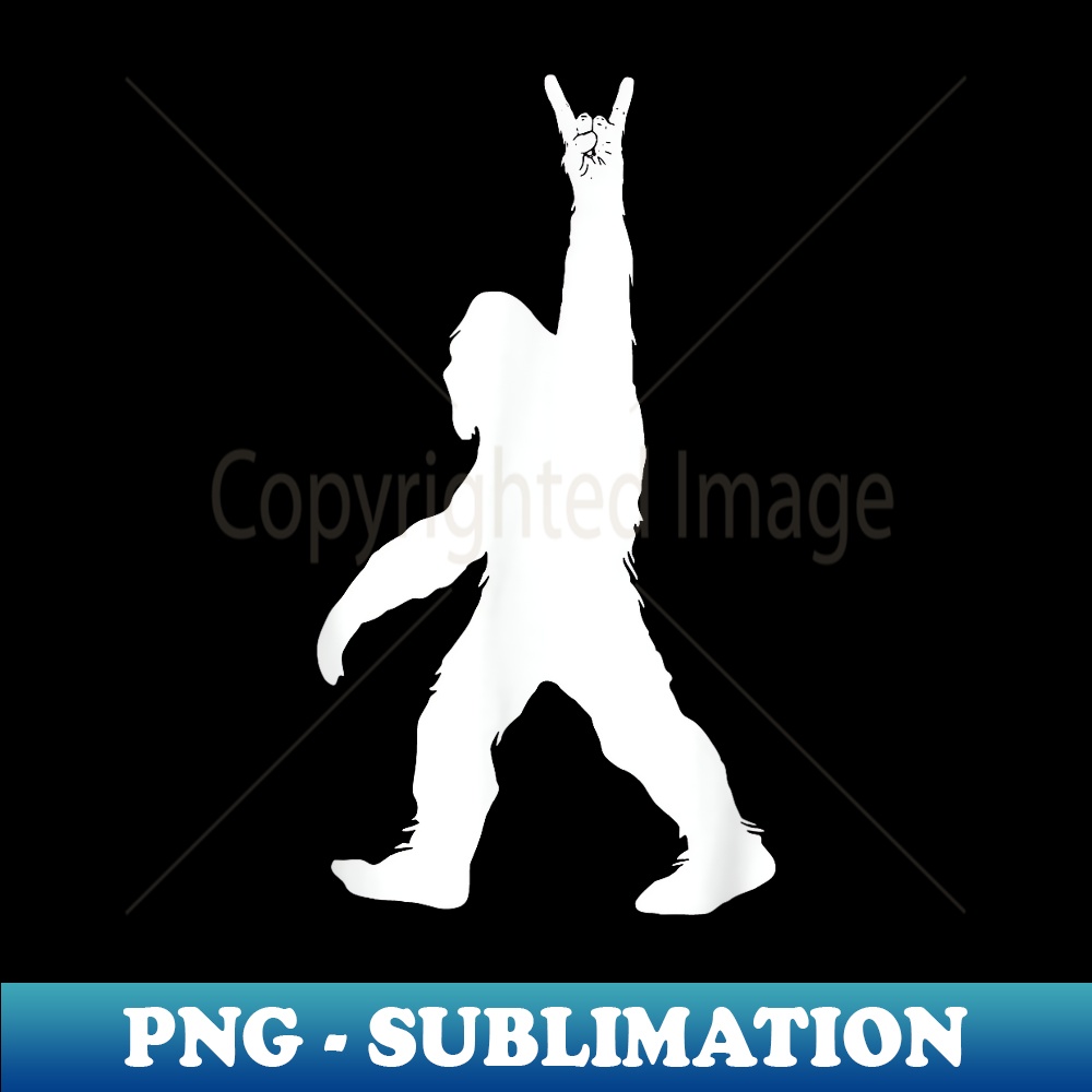 Funny Rock On Bigfoot Silhouette for Sasquatch Believer - Exclusive Sublimation Digital File
