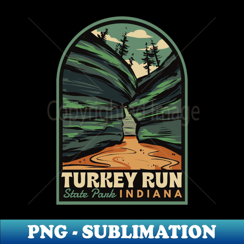 Turkey Run State Park Indiana Vintage Badge - PNG Sublimation Digital Download
