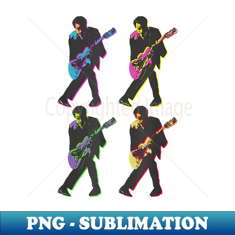 Rock'n'Roll Guitar Heroes Blues Rockabilly 50s Retro - PNG Transparent Sublimation Design