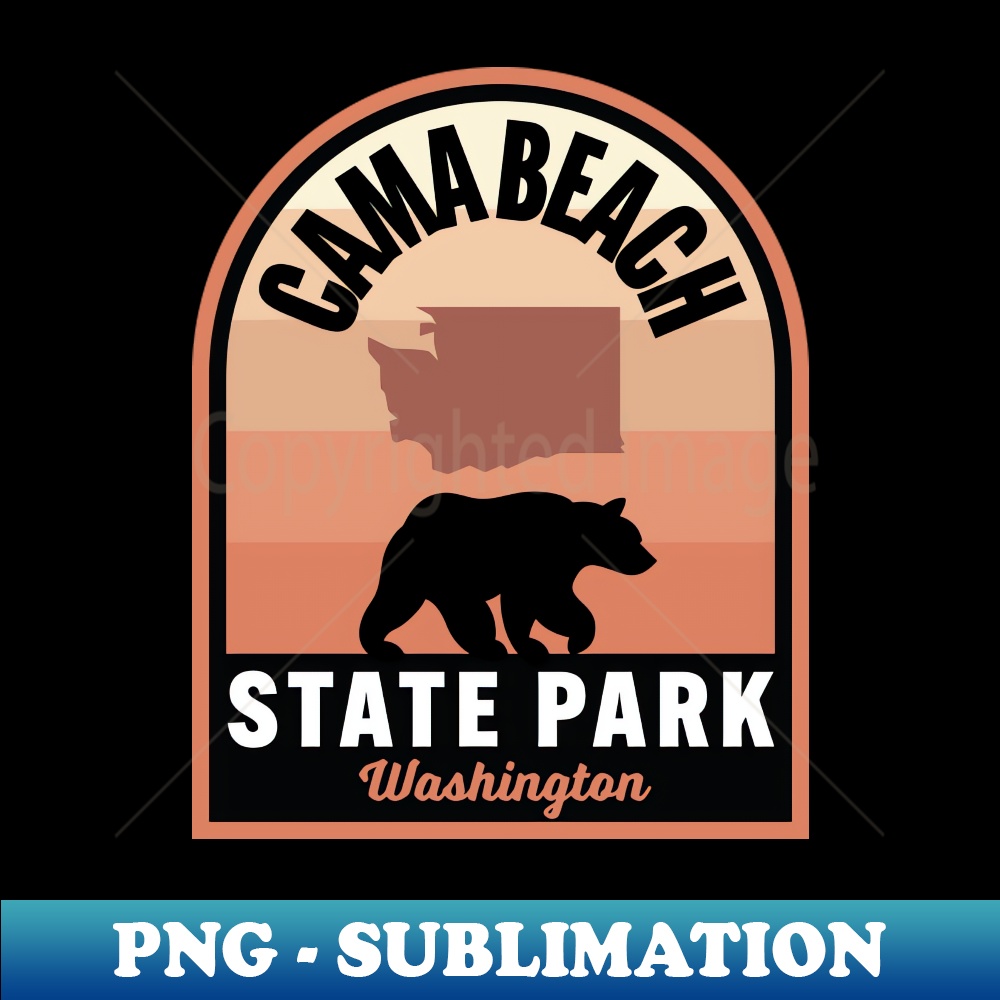 Cama Beach State Park WA Bear - Instant PNG Sublimation Download