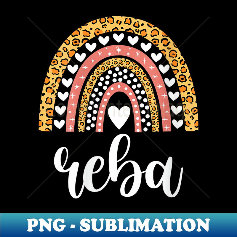 s Reba Leopard Rainbow Reba Name Birthday - Premium PNG Sublimation File