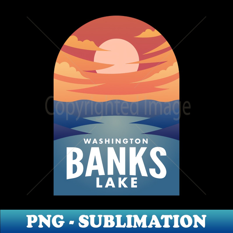 Banks Lake WA Retro Sunset - PNG Transparent Sublimation File