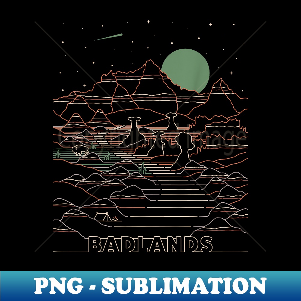 Vintage Retro Badlands National Park South Dakota - SD - Aesthetic Sublimation Digital File