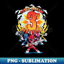 power rangers 3rd birthday power pose group - professional sublimation digital download