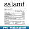Salami Nutrition Facts Funny Thanksgiving Christmas Food - Decorative Sublimation PNG File