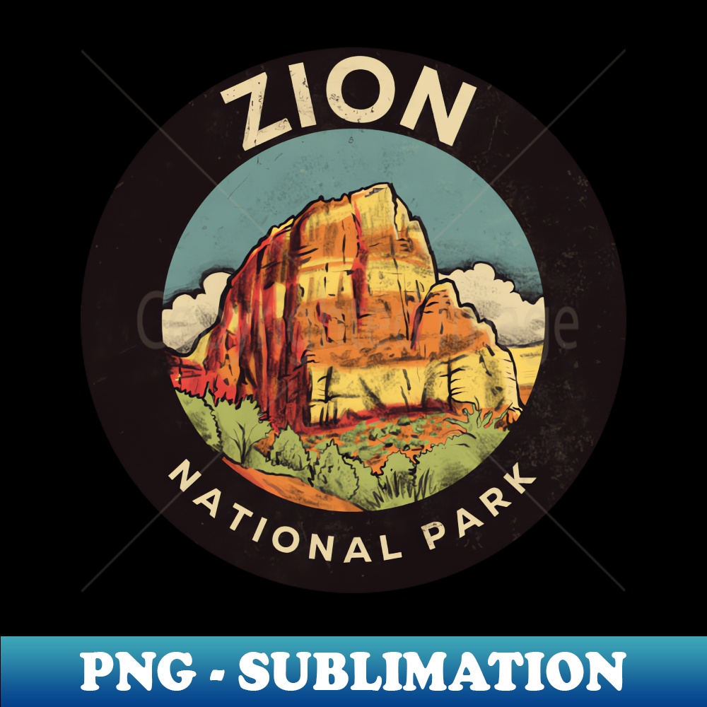 Zion Angel's Landing Retro Badge - Digital Sublimation Download File