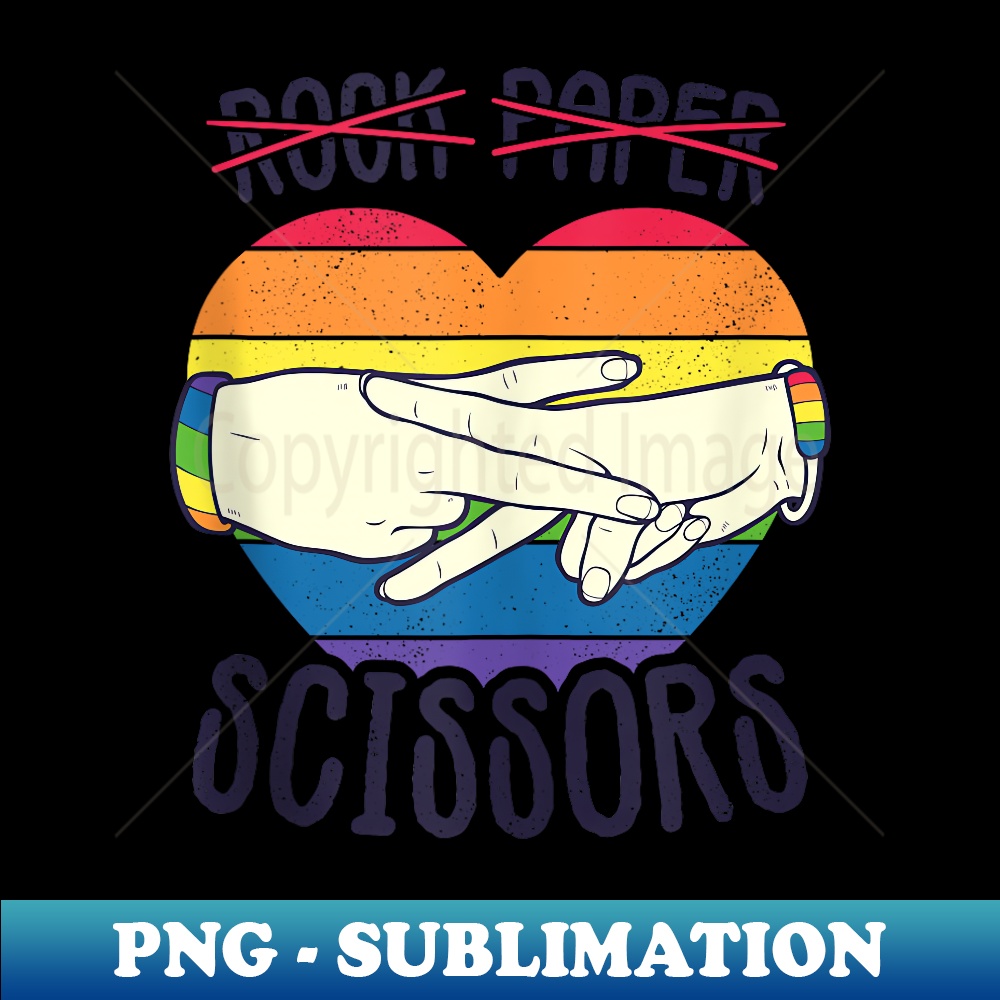 Funny Lesbian Pride Flag Rock Paper Scissors Lesbian Pride - Sublimation-Ready PNG File