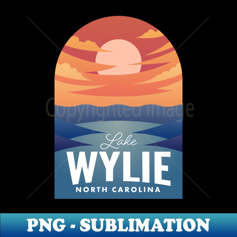 Lake Wylie NC Retro Sunset - Modern Sublimation PNG File