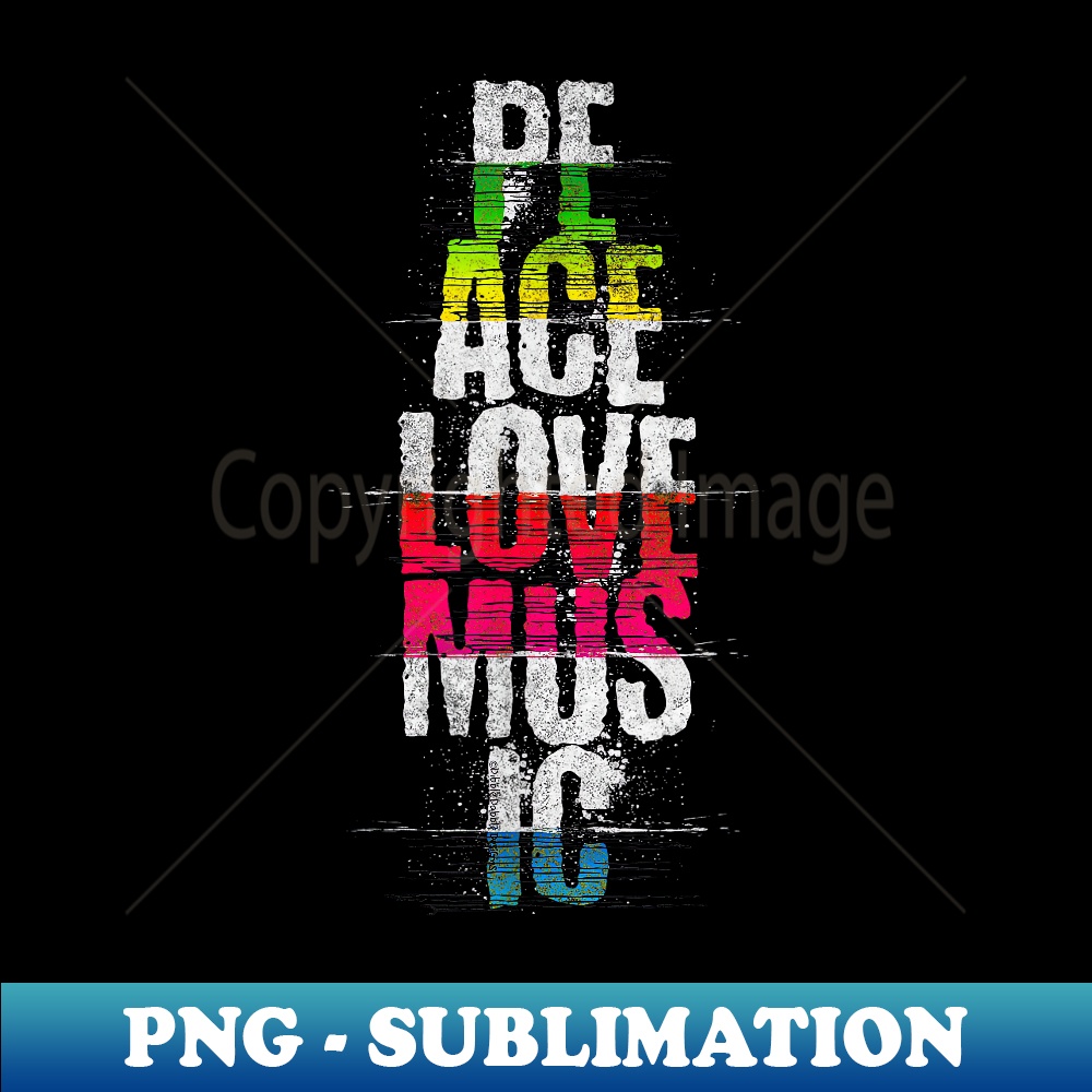 Grunge Peace Love Music Guitar Drummer Classic Rock Music - Creative Sublimation PNG Download