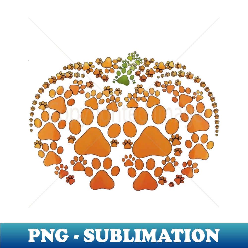 Paw Print Pumpkin Halloween - Professional Sublimation Digital Download