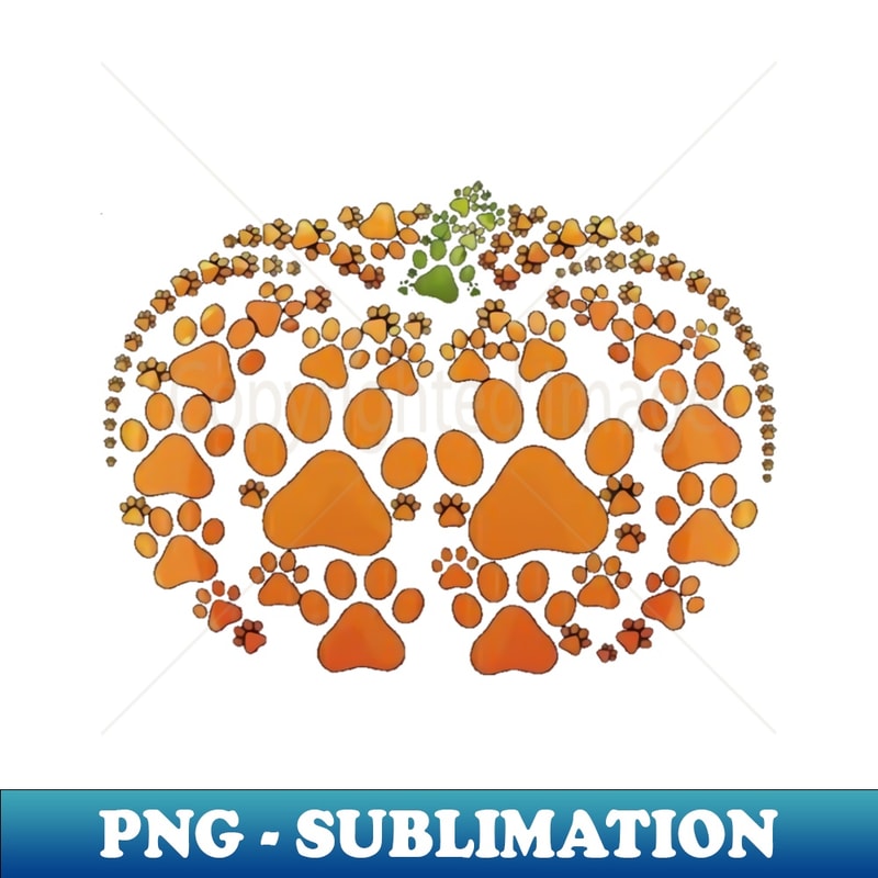 Paw Print Pumpkin Halloween - Professional Sublimation Digital Download