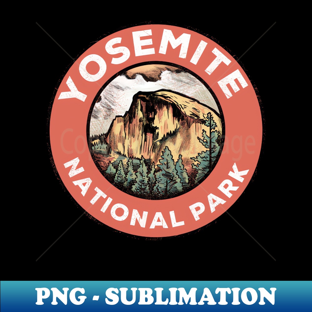 Half Dome Yosemite Retro Badge - Professional Sublimation Digital Download