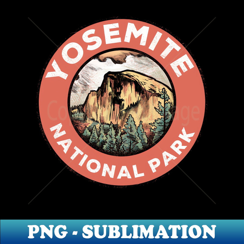 Half Dome Yosemite Retro Badge - Professional Sublimation Digital Download