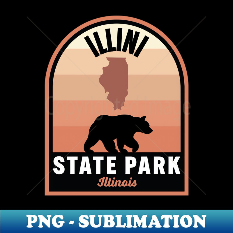 Illini State Park IL Bear - Premium PNG Sublimation File