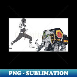power rangers black ranger and mastodon zord retro pin set - modern sublimation png file