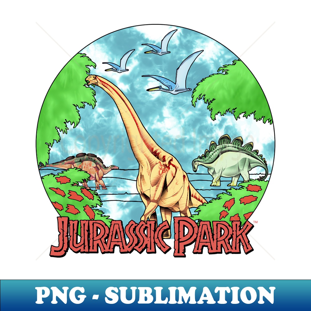 Jurassic Park Retro Globe Watercolor - Premium Sublimation Digital Download