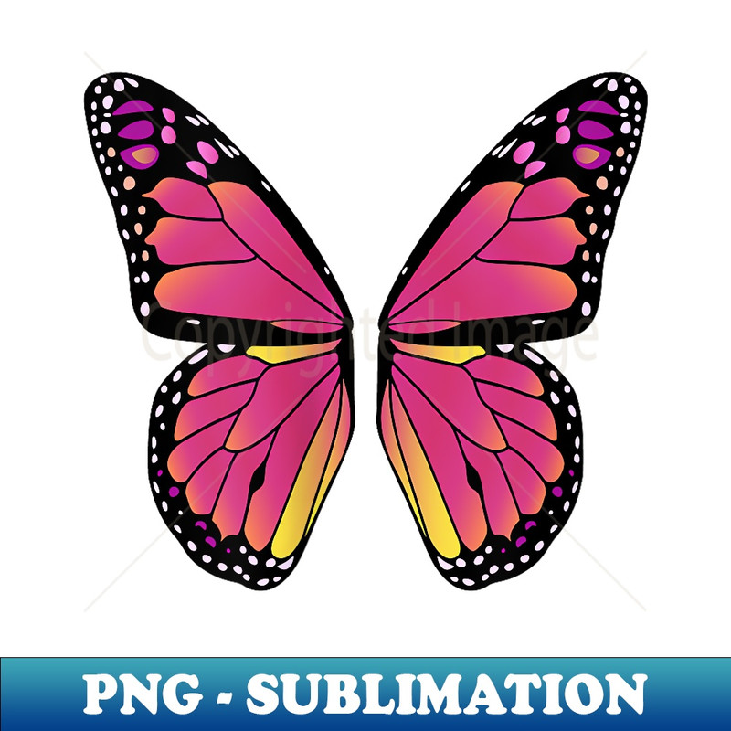 Butterfly Wings On The Back - Pink Fairy Halloween Costume - Sublimation-Ready PNG File