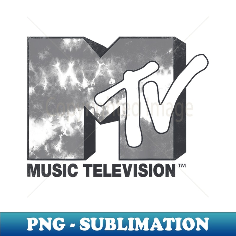 MTV Gray Tie Dye Wash Logo Graphic - Decorative Sublimation PNG File