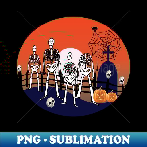 Life is Really Good Funny Halloween Scary Skeleton Pumpkin - Creative Sublimation PNG Download