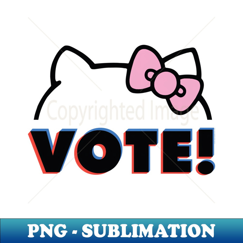 Hello Kitty Vote Bow Outline - Signature Sublimation PNG File