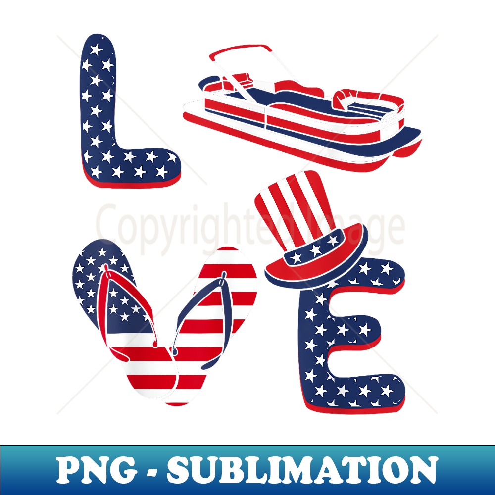 Pontoon Boat Sailboat Boating Independence Day Patriotic - Exclusive Sublimation Digital File