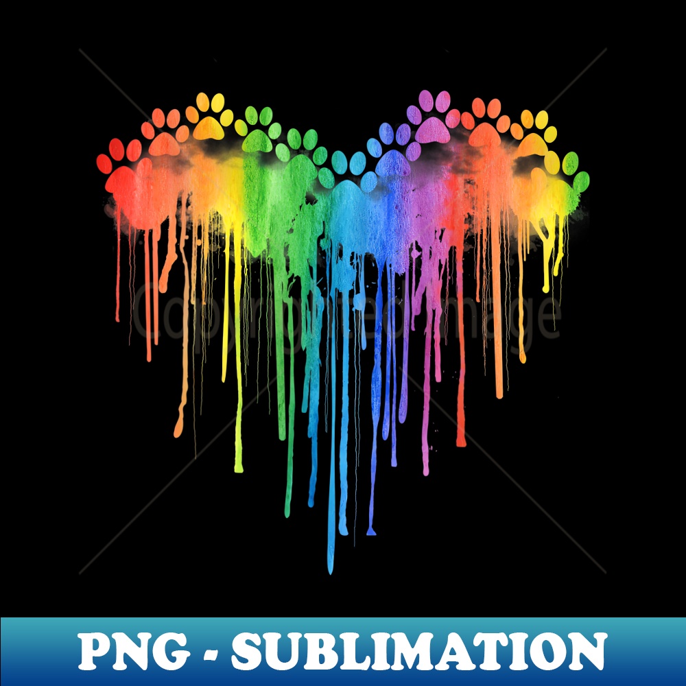 Dog Paws Heart Watercolor - Signature Sublimation PNG File