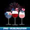 Three Wine Glasses 4th of July Patriotic American Flag - Trendy Sublimation Digital Download