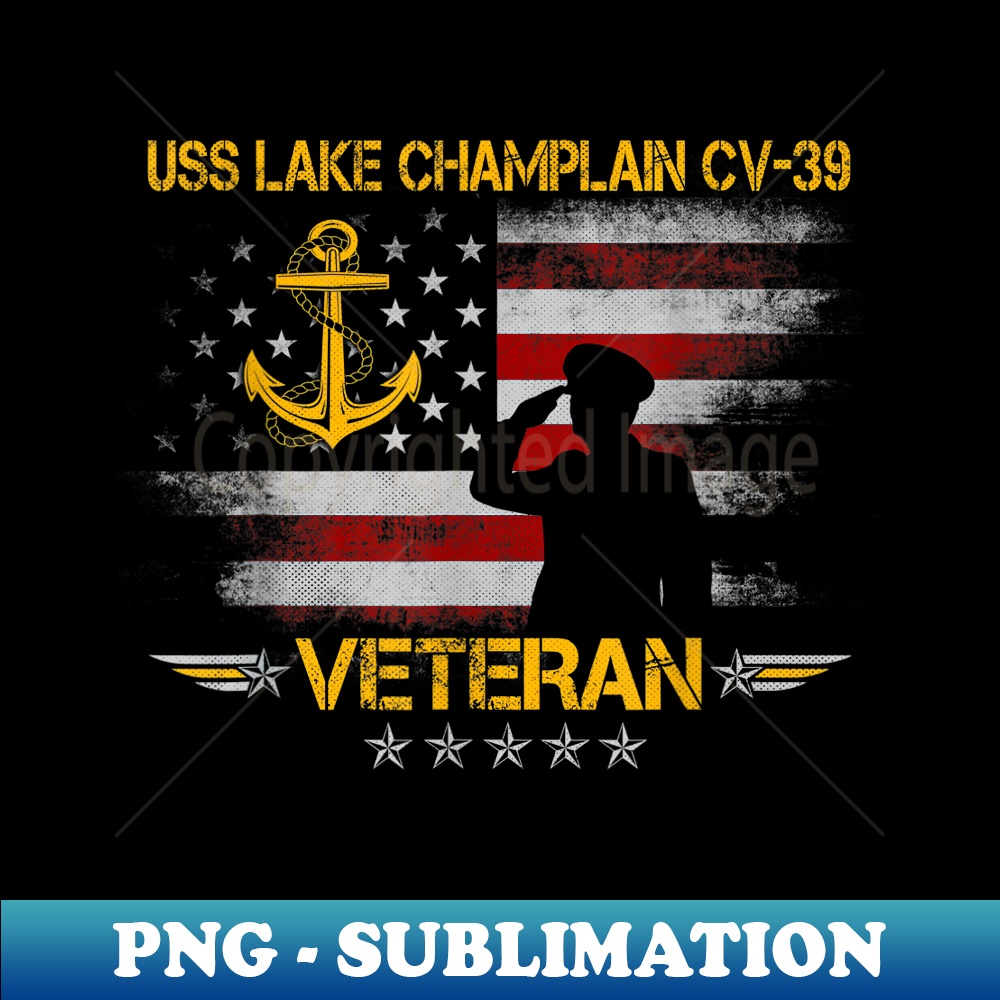 USS Lake Champlain (CV-39) Aircraft Carrier Veteran Flag Men - PNG Sublimation Digital Download