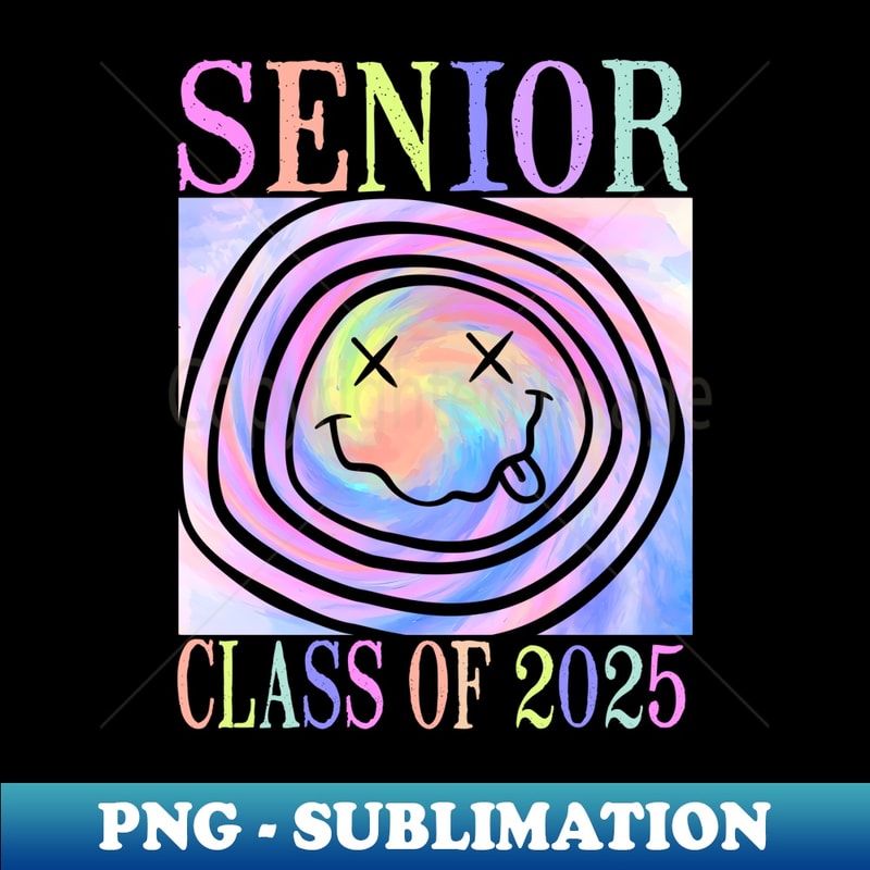 Tie Dye Graduation Class Of 2025 Graduate Senior 2025 - Creative Sublimation PNG Download