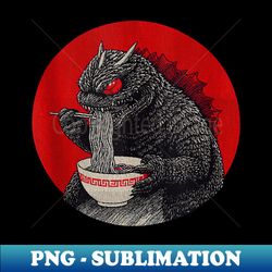 japanese monster kaiju eating ramen - high-resolution png sublimation file
