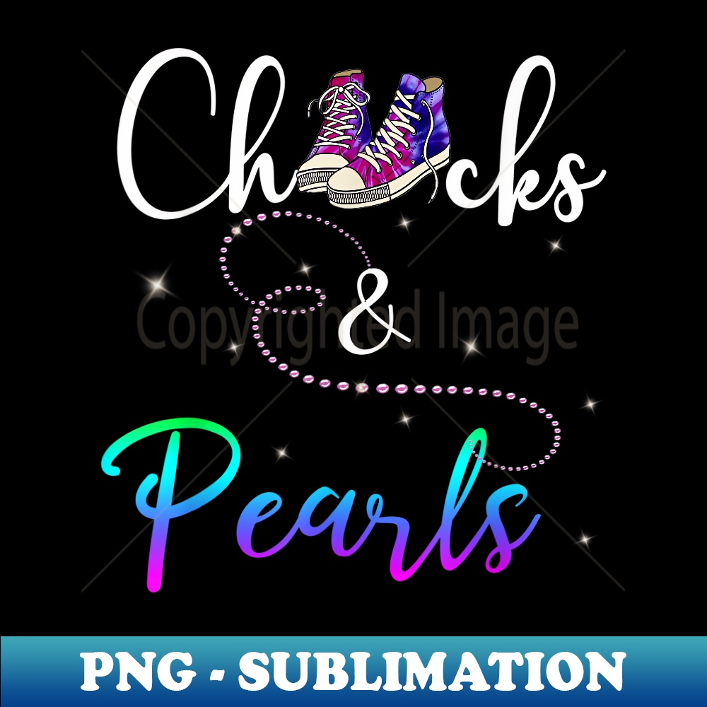 Chucks and Pearls 2021 Black Girl Magic Colorful - PNG Transparent Sublimation Design