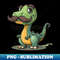 Funny dinosaur with mustache beard for adults and kids - Sublimation-Ready PNG File