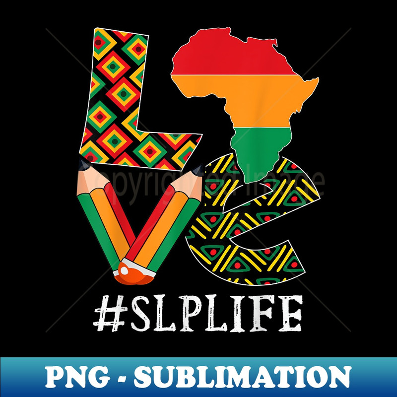 SLP Love Map African American Black History Month - Modern Sublimation PNG File