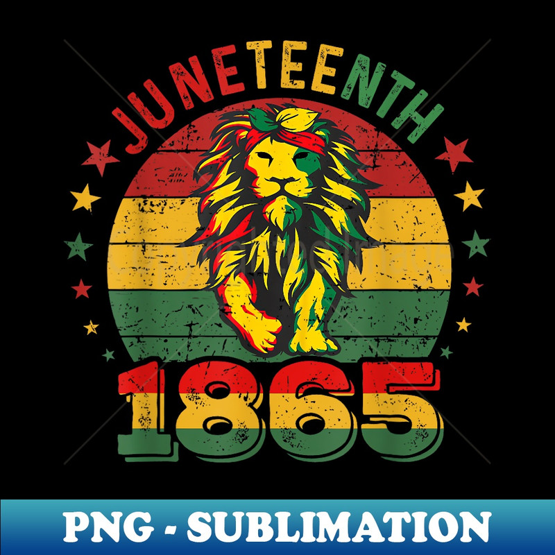 Lion Juneteenth Cool Black History African American Flag - Stylish Sublimation Digital Download