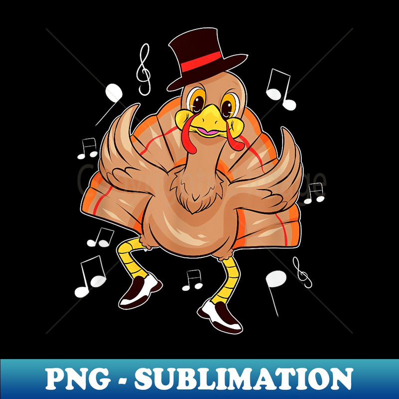 Tap Dancing Turkey Thanksgiving Step Dancer 1 - Sublimation-Ready PNG File