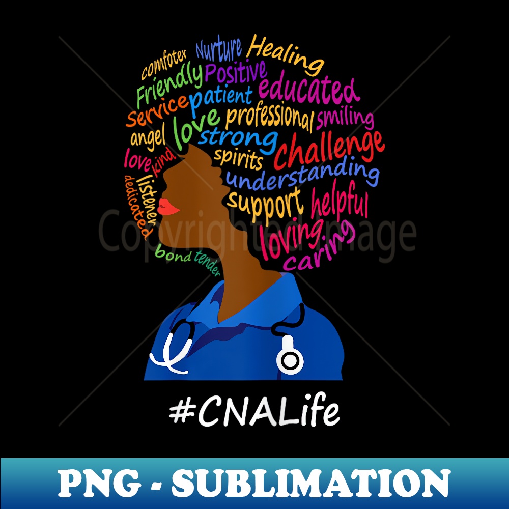 Black Nurse Uniform Afro African CNA Life Nurses Day - Unique Sublimation PNG Download