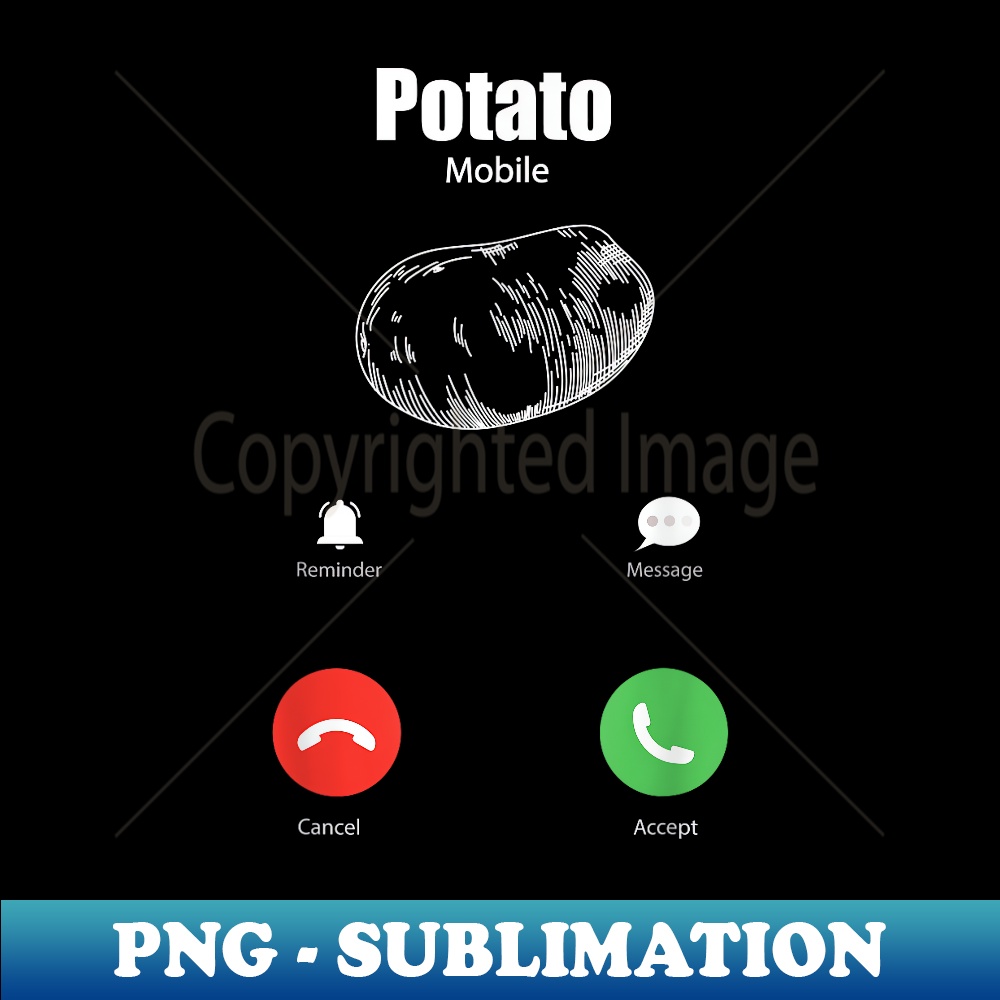 Funny Potato Is Calling Apparel Potatoes Phone Call - Retro PNG Sublimation Digital Download