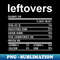 Funny Thanksgiving Food Apparel, Leftovers Nutrition Facts - High-Quality PNG Sublimation Download