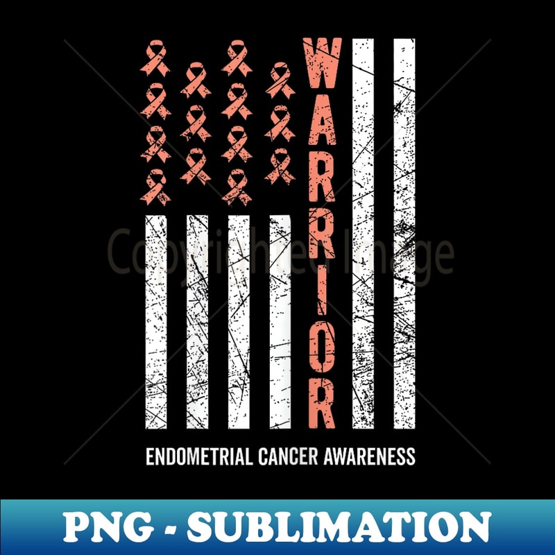 Warrior Peach Ribbon Endometrial Cancer Awareness 1 - Signature Sublimation PNG File