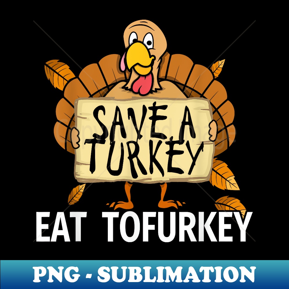 Save a Turkey Eat Tofurkey Vegan Thanksgiving - Creative Sublimation PNG Download