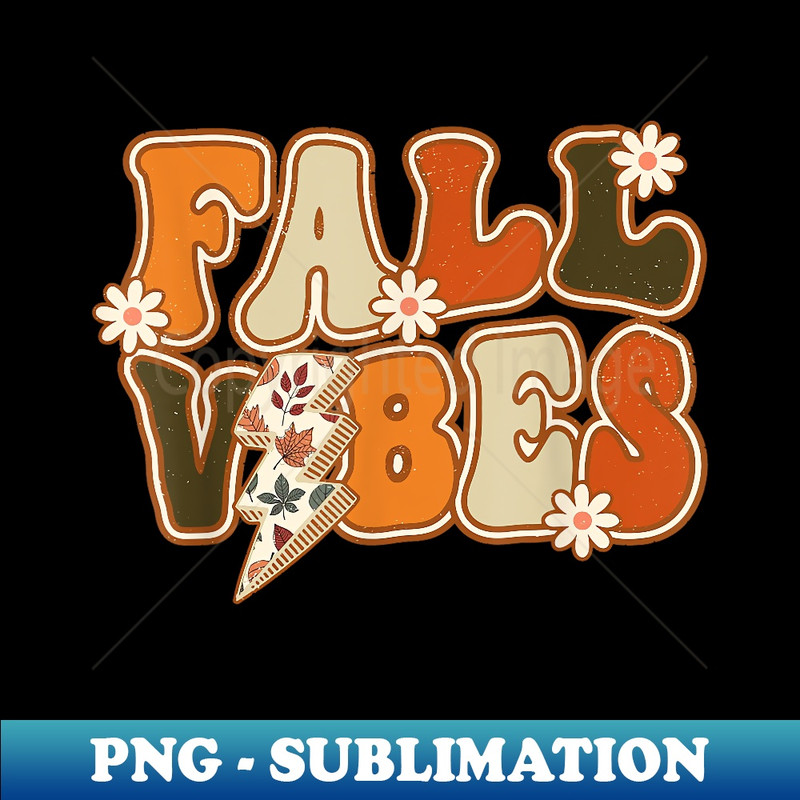 Vintage Hello Fall Floral Groovy Fall Vibes Autumn Retro 1 - Vintage Sublimation PNG Download