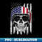 4th of July American Flag Skull Motorcycle T Men Dad - High-Quality PNG Sublimation Download