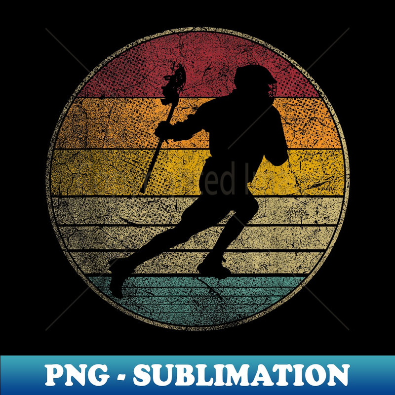 Lacrosse Vintage Distressed Retro Style 70s 80s Men Boys - PNG Transparent Digital Download File for Sublimation