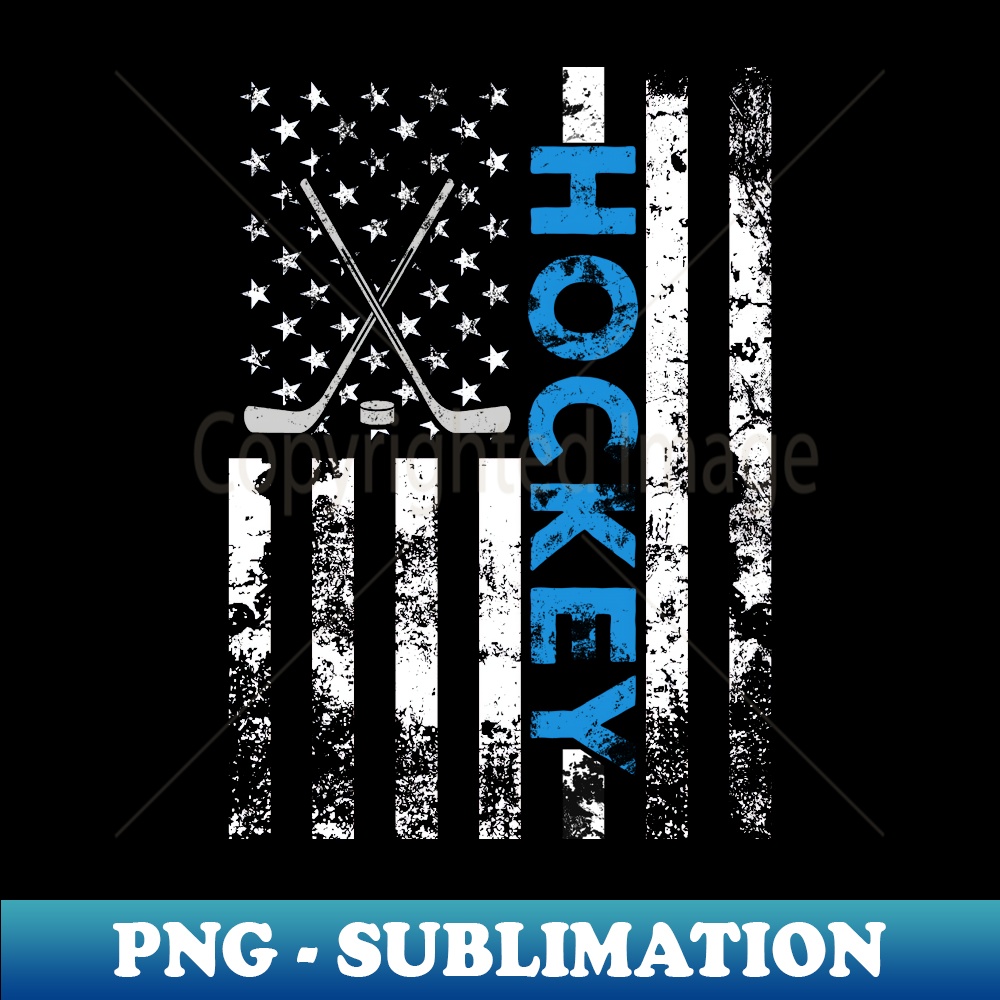 American Flag Hockey USA Patriotic - High-Quality PNG Sublimation Download