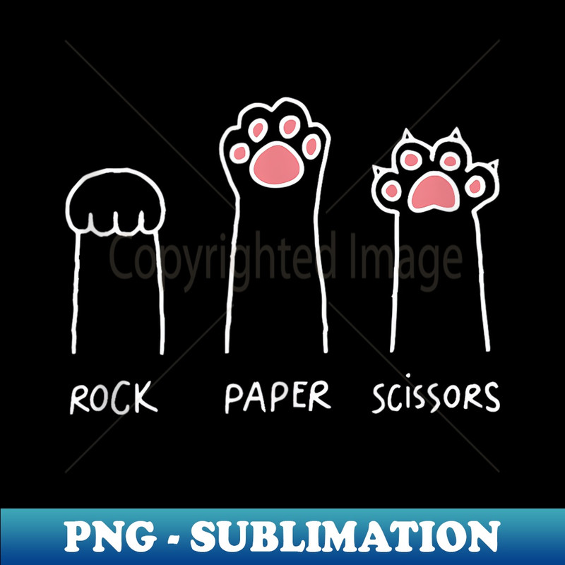 rock paper scissors cat paws - Instant PNG Sublimation Download
