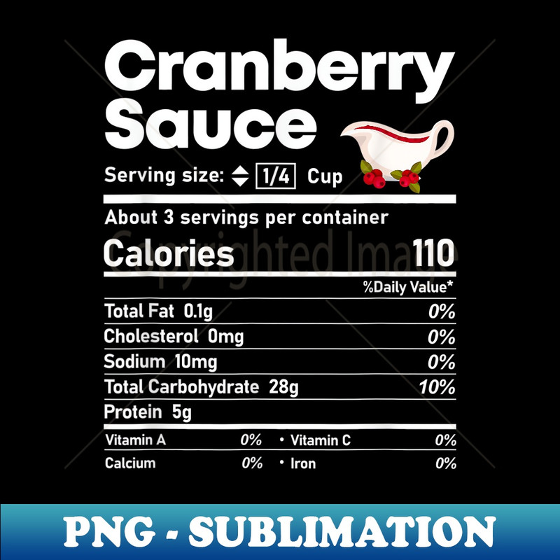 Cranberry Sauce Nutrition Funny Thanksgiving Christmas Food - Unique Sublimation PNG Download